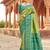 Women's green soft banarasi silk blend zari woven saree with blouse