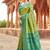 Women's green soft banarasi silk blend zari woven saree with blouse