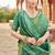 Women's green soft banarasi silk blend zari woven saree with blouse