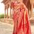 Women's red soft banarasi silk blend zari woven saree with blouse