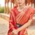 Women's red soft banarasi silk blend zari woven saree with blouse