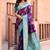 Purple soft banarasi silk blend zari woven saree with blouse