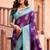 Purple soft banarasi silk blend zari woven saree with blouse