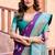 Purple soft banarasi silk blend zari woven saree with blouse