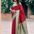 Red soft banarasi silk blend zari woven saree with blouse