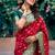 Red soft banarasi silk blend zari woven saree with blouse