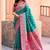 Turquoise soft banarasi silk blend zari woven saree with blouse