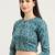 Green cotton sanganeri printed non padded blouse