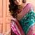 Turquoise soft banarasi silk blend zari woven saree with blouse