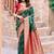 Dark green soft banarasi silk blend zari woven saree with blouse