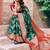 Dark green soft banarasi silk blend zari woven saree with blouse