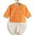 Marigold orange embroidered chanderi dhoti kurta set