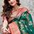 Dark green soft banarasi silk blend zari woven saree with blouse
