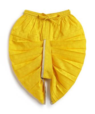 Off white floral embroidered cotton yellow dhoti kurta set 5
