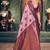 Light pink soft banarasi silk blend saree with purple zari border & blouse piece