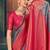 Teal green and magenta pink soft banarasi silk blend saree with blouse piece
