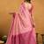 Light pink cotton blend zari woven work saree with blouse piece