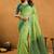 Light green cotton blend zari woven work saree with blouse piece