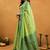Light green cotton blend zari woven work saree with blouse piece