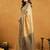 Beige cotton blend zari woven work saree with blouse piece