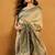 Beige cotton blend zari woven work saree with blouse piece