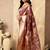 Mauve banarasi silk blend zari weaving saree with blouse piece
