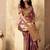 Mauve banarasi silk blend zari weaving saree with blouse piece