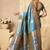 Light blue banarasi silk blend zari weaving saree with blouse piece