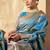 Light blue banarasi silk blend zari weaving saree with blouse piece