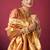Orange soft banarasi tissue silk blend weaving saree with blouse piece