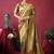 Olive green soft banarasi tissue silk blend weaving saree with blouse piece