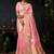 Pink organza khadi zari weaving saree with blouse piece