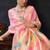 Pink organza khadi zari weaving saree with blouse piece