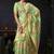 Light green organza khadi zari weaving saree with blouse piece