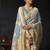 Grey organza khadi zari weaving saree with blouse piece