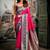 Rani pink soft banarasi silk blend saree with blouse piece