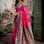 Rani pink soft banarasi silk blend saree with blouse piece