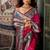 Rani pink soft banarasi silk blend saree with blouse piece