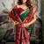 Dark green soft banarasi silk blend saree with blouse piece