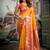 Mustard soft banarasi silk blend saree with blouse piece