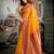 Mustard soft banarasi silk blend saree with blouse piece