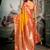 Mustard soft banarasi silk blend saree with blouse piece