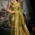 Olive green woven soft kanjivaram style silk blend saree for wedding