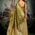 Olive green woven soft kanjivaram style silk blend saree for wedding