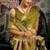 Olive green woven soft kanjivaram style silk blend saree for wedding
