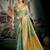 Turquoise woven soft kanjivaram style silk blend saree for wedding