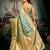 Turquoise woven soft kanjivaram style silk blend saree for wedding