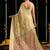 Cream handloom cotton blend geometric threadwork saree with blouse piece