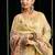 Cream handloom cotton blend geometric threadwork saree with blouse piece