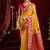 Mustard soft banarasi silk blend zari woven saree with blouse piece